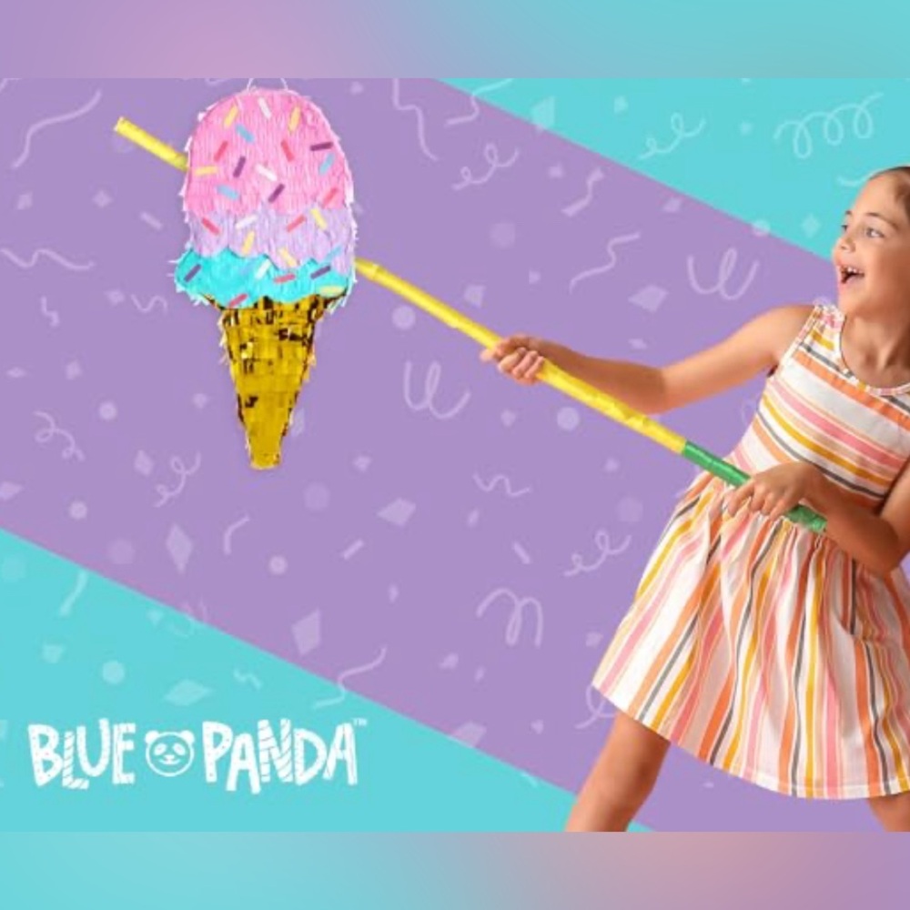 BLUE PANDA - Ice Cream Pinata for Party Supplies
